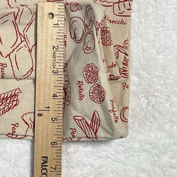 PASTA Cotton Canvas Tote Reusable Shopping Bag Red Cream Chef Gift Ecofriendly - Picture 7 of 17